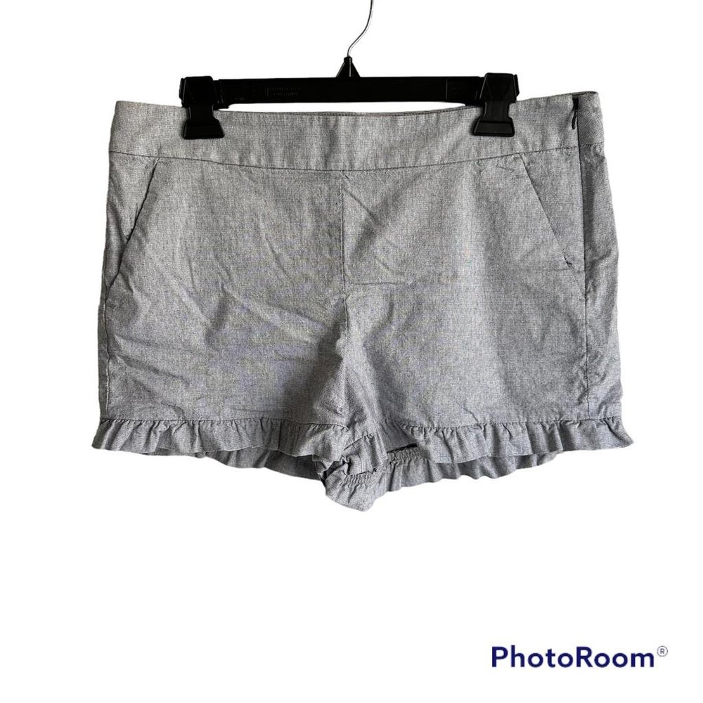 LOFT Black‎ Cotton Viscose Ruffled Ladies Casual Shorts, 10